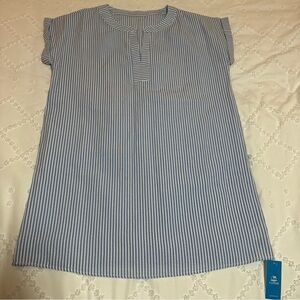 Cupshe Blue and White Striped Swim Coverup NWT
